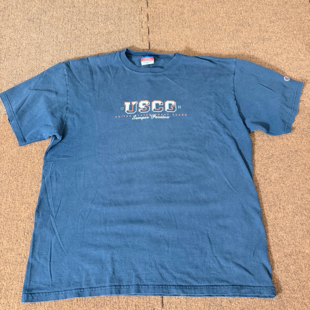 Champion USCG United States Coast Guard T-Shirt Mens XL Navy Semper Paratus Tee